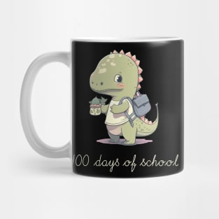 100 Days of School Cute Dino Funny Vintage Dinosaur Mug